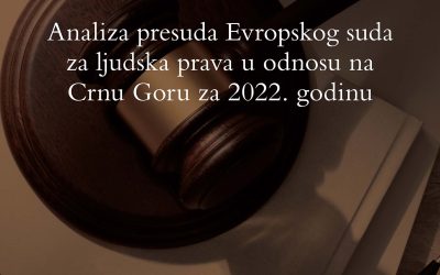 Analysis of the ECtHR in respect of Montenegro delivered in 2022
