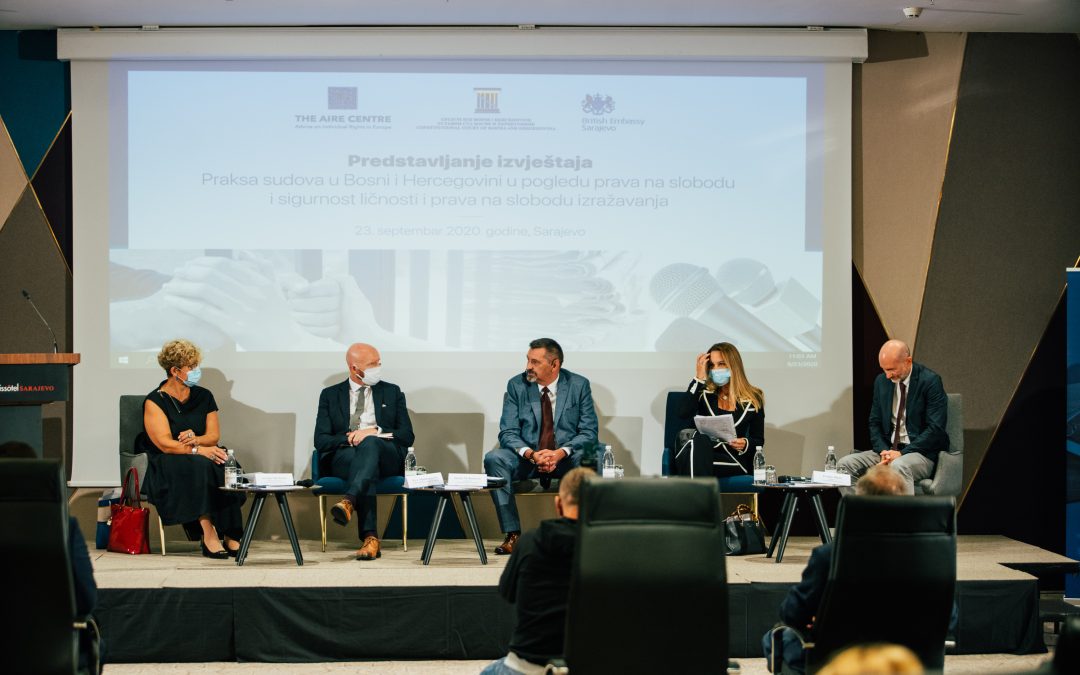 The AIRE Centre and the Constitutional Court of Bosnia and Herzegovina launch the Report “Case Law of Bosnia and Herzegovina Courts on the Right to Liberty and Security of Person and the Right to Freedom of Expression”