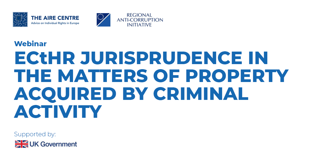 Regional experts gather for webinar on ECtHR jurisprudence in matters of the asset recovery