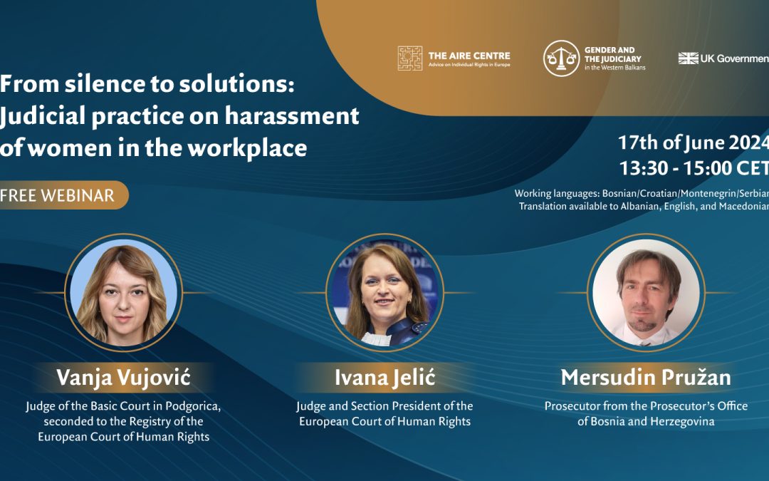 Invitation to the webinar “From silence to solutions: Judicial practice on harassment of women in the workplace”